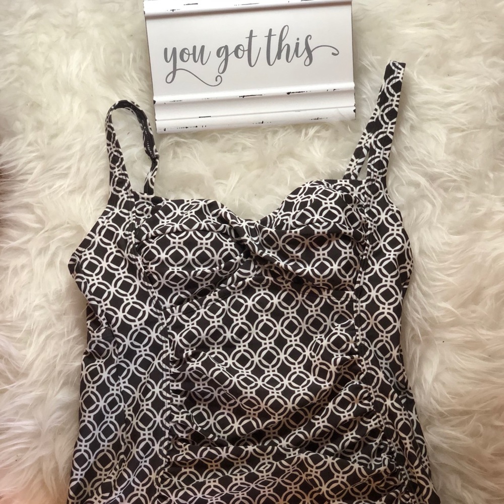 Grey , Tankini Swim Top